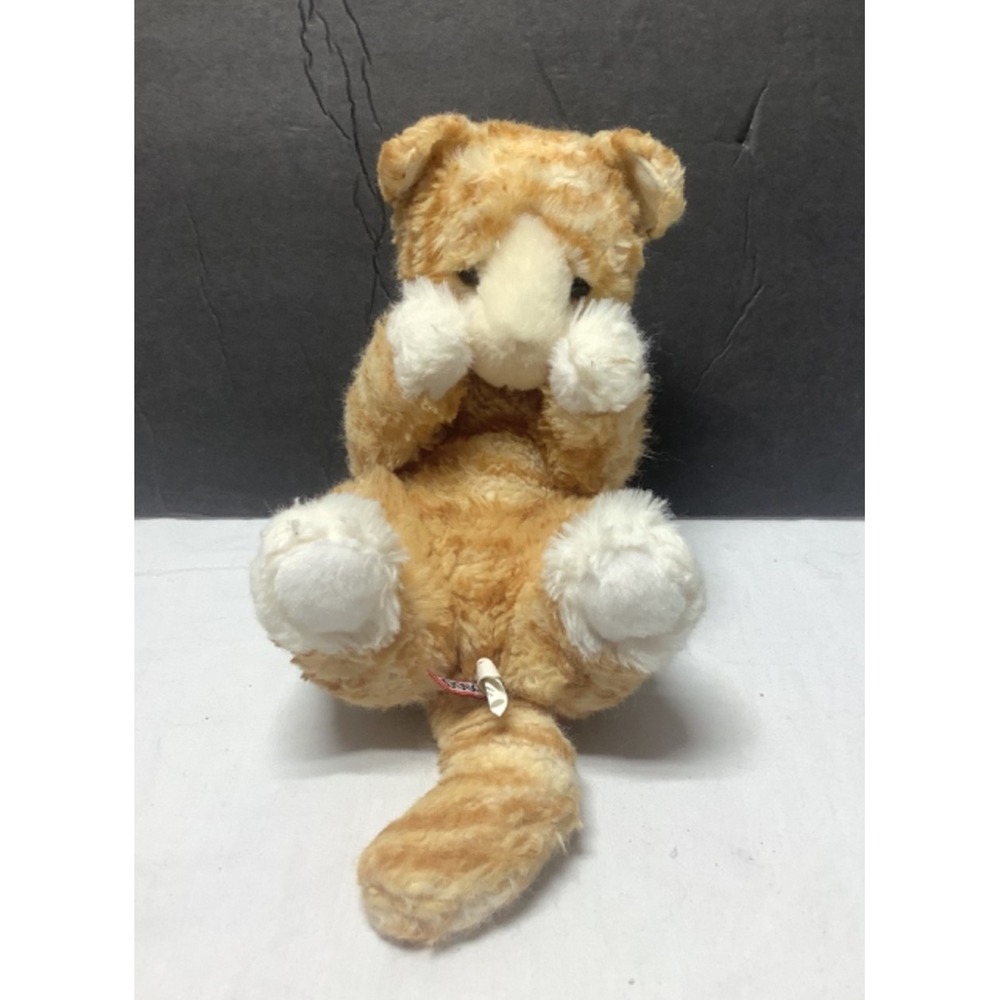 Douglas Orange Stripe Tabby Baby Kitty Cat Plush Stuffed Animal 9" Curled up